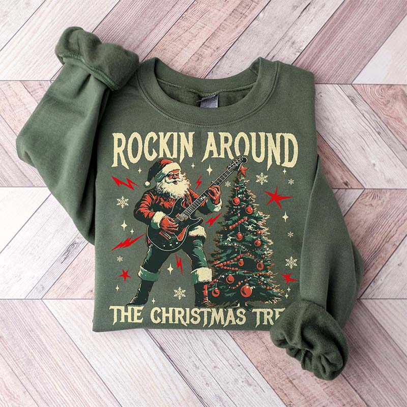 Rockin' Around the Christmas Tree Women's Crew Neck Sweatshirt