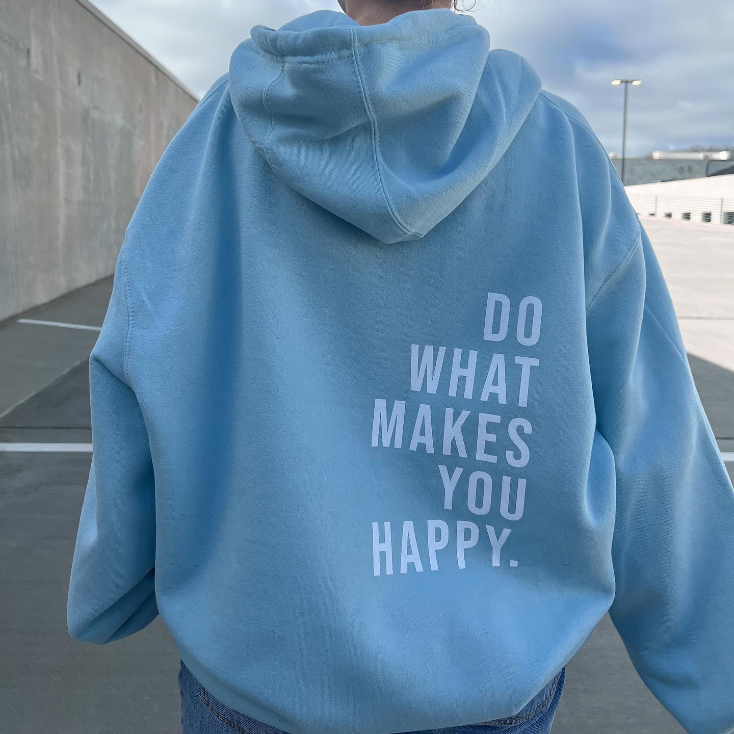 Printed Casual Lettering Long Sleeve Loose Hoodie