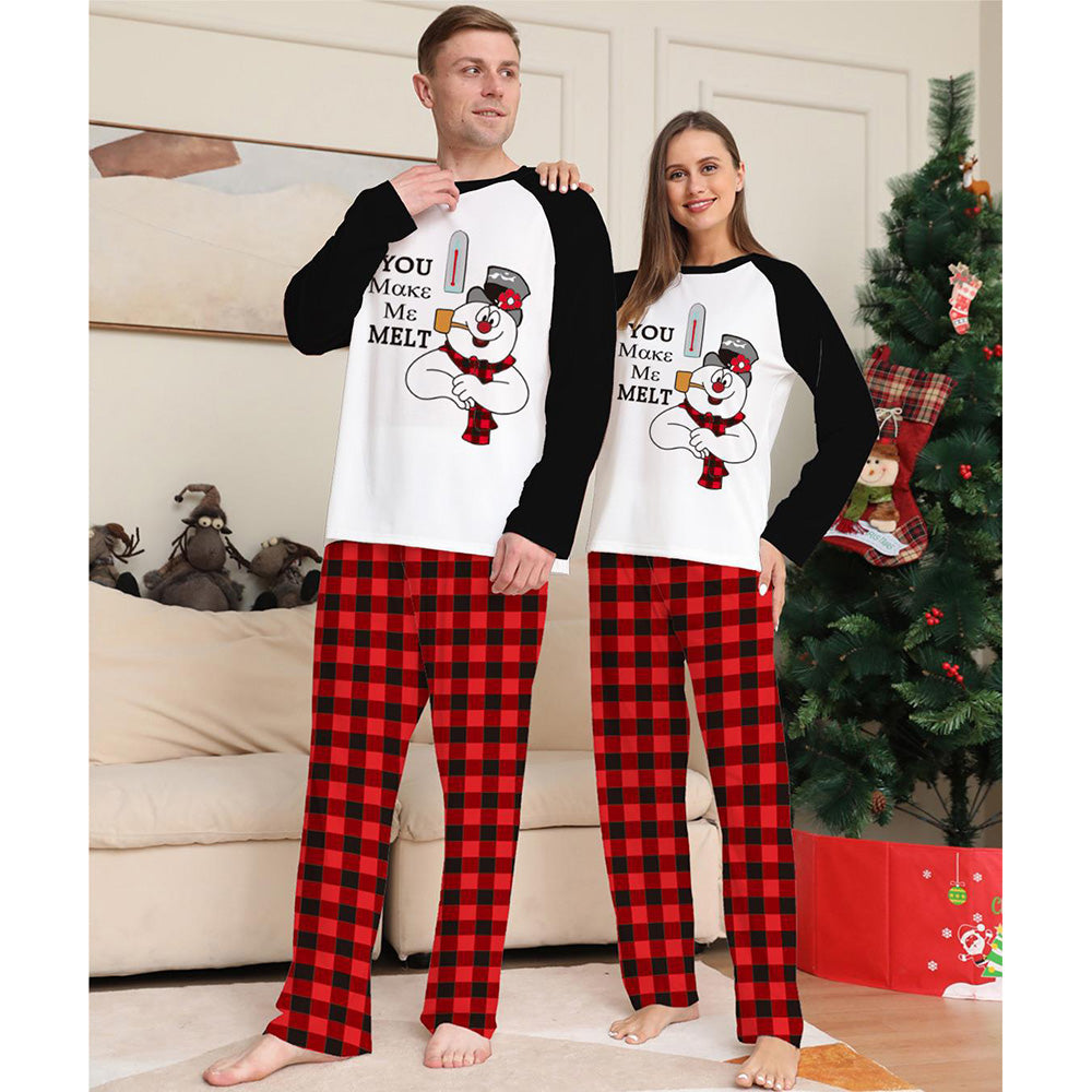 Christmas Printed Home Wear Santa Head Pattern Parent-child Wear Set