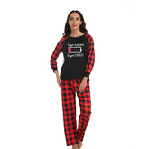 Family Matching Battrery Lattice Pajamas Sets