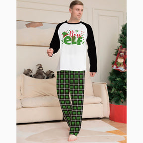 Christmas Letter Green Plaid Family Matching Pajamas Sets