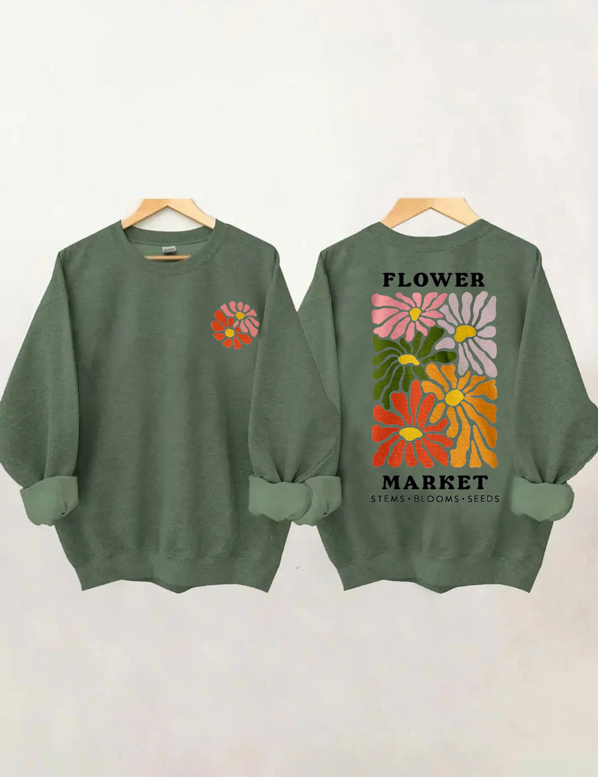 Flower Market Bohemian Wildflower Print Sweatshirt