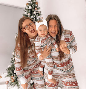 Family Matching Christmas Print Pajamas Sets