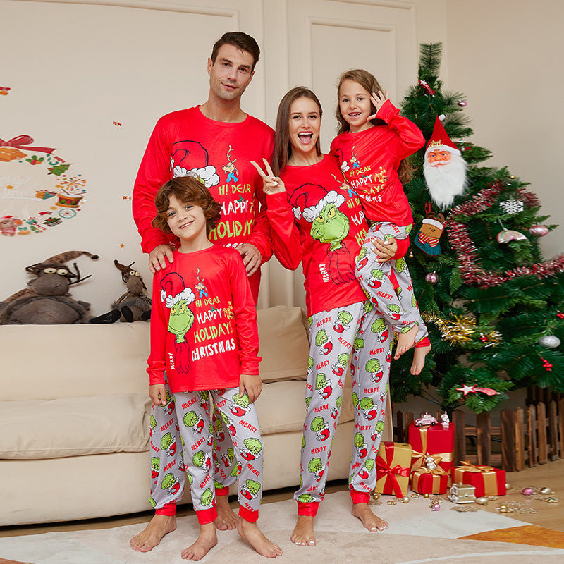 Family Matching Pajamas with Monster Monogram Parent-Child Set