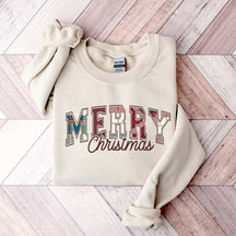 Tartan Plaid Pattern Merry Christmas Sweatshirt