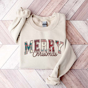 Tartan Plaid Pattern Merry Christmas Sweatshirt