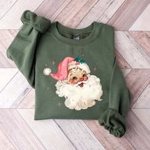 Pink Santa Retro Christmas Sweatshirt