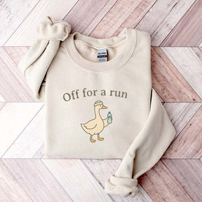 Off For A Run Runner Goose Sweatshirt