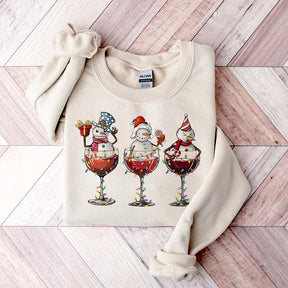 Christmas Wine Snowmen Sweatshirt