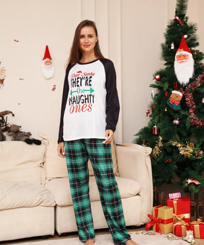 Christmas Parent-Child Classic Plaid Alphabet Cartoon Pajamas