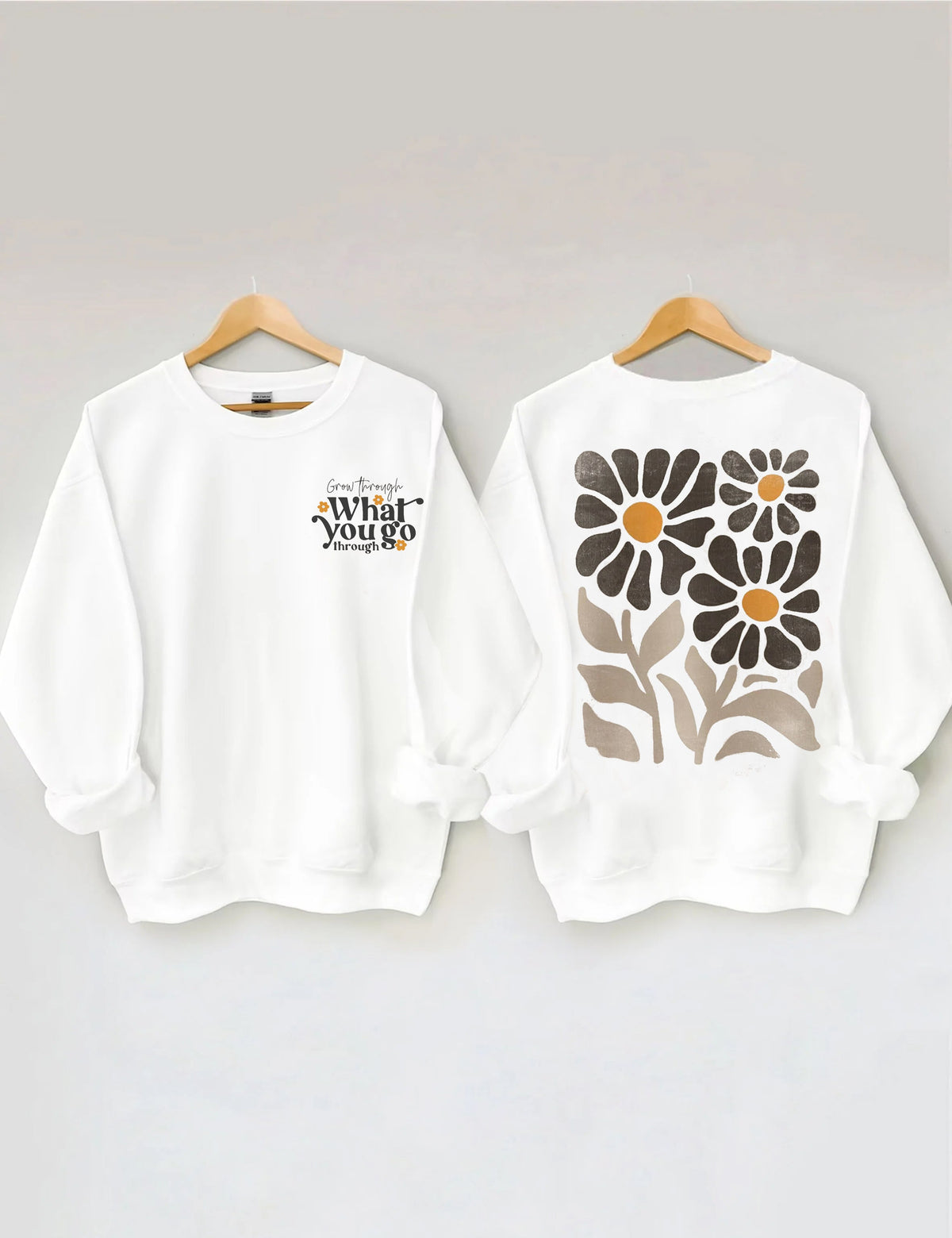 Boho Flower Sweatshirt Unisex Wildflower Print Sweatshirt