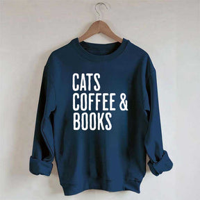 Cats Coffee And Books Sweatshirt