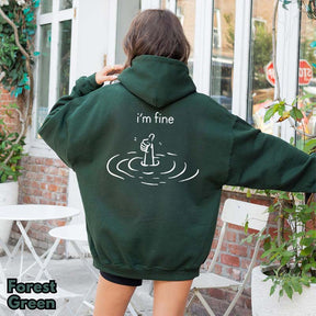 I'm Fine Back Print Hoodie