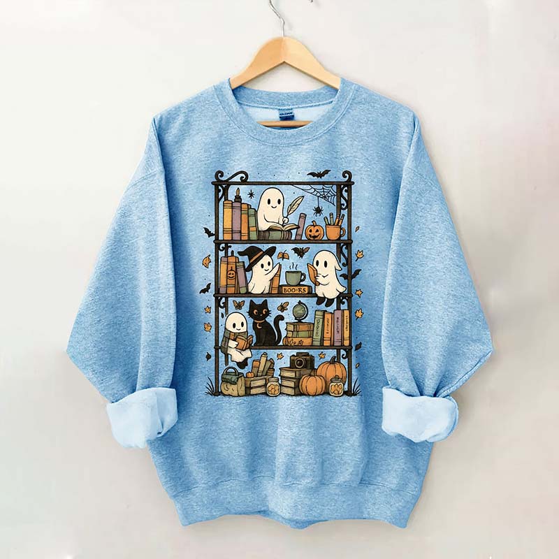 Retro Halloween Bookshelf Sweatshirt