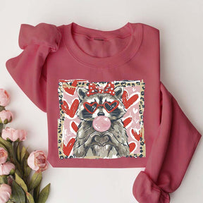 Valentine Raccoon Sweatshirt