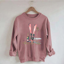 Apres Ski Champagner Skifahrer Sweatshirt