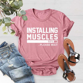 Humorous Gym Installing Muscles T-Shirt