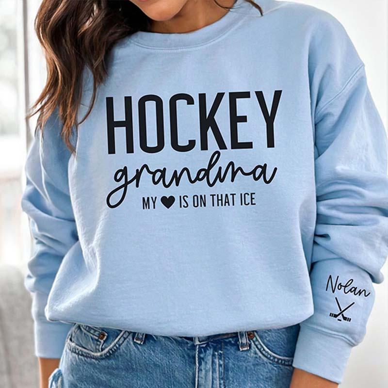 Custom Ice Hockey Grandma Sweatshirt