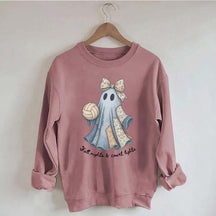Retro Patchwork Ghost Volleyball Sweatshirt
