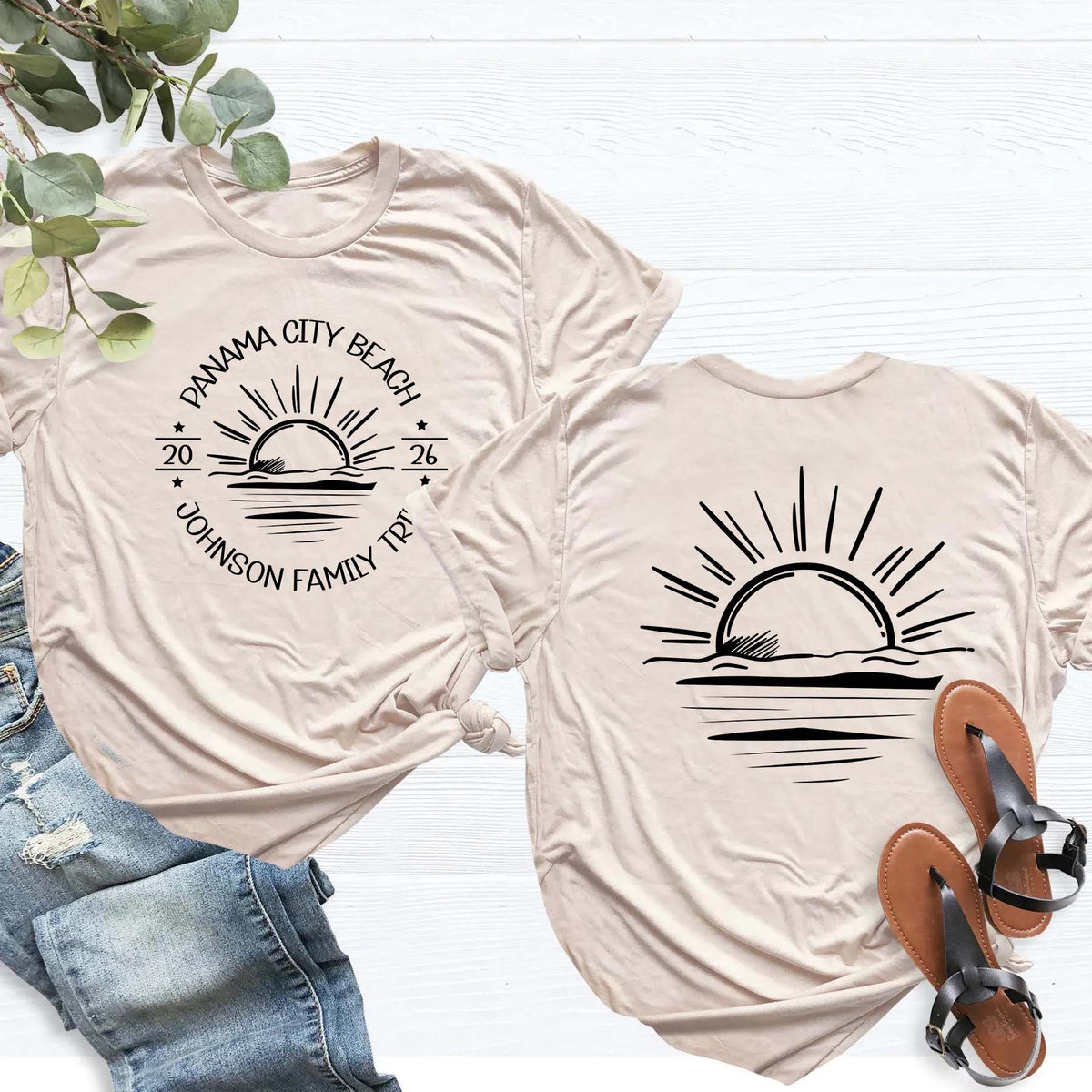 Custom Sun Family Beach Vacation T-Shirt