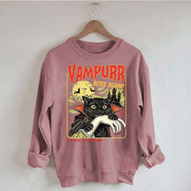 Vampurr Bites Again Halloween Black Cat Sweatshirt
