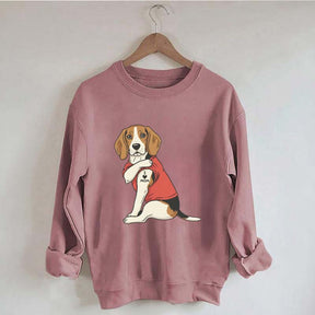 Featuring Tattooed Dog I Love Mom Sweatshirt
