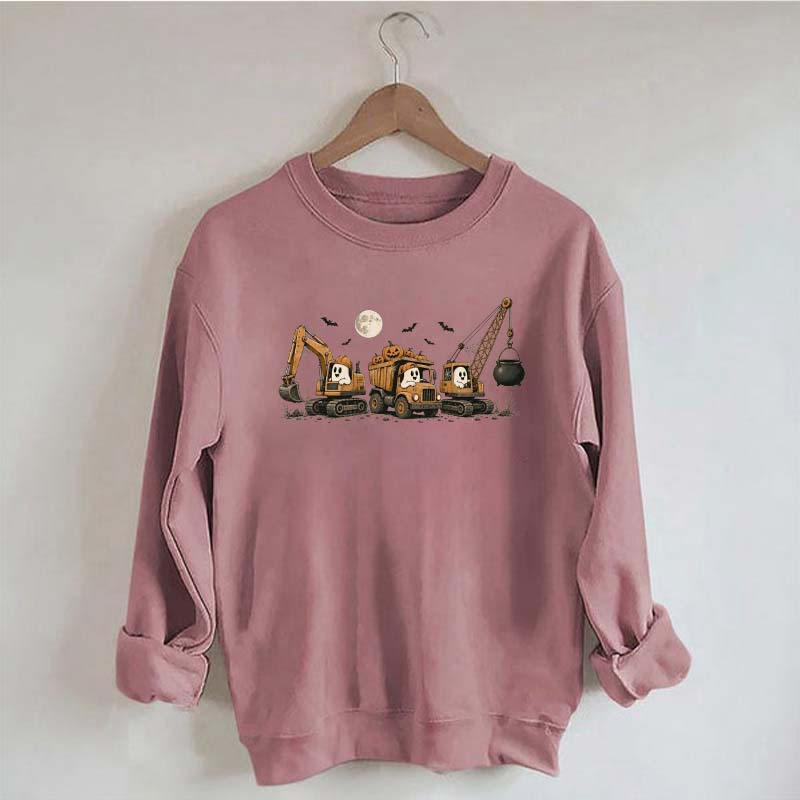 Halloween Construction Ghosts Excavator Sweatshirt