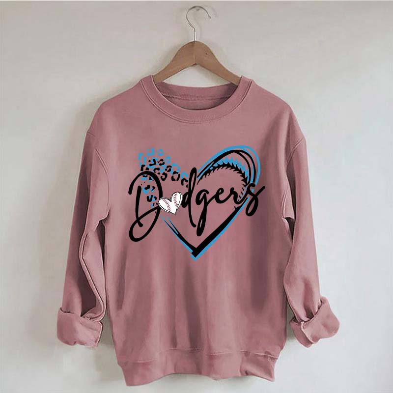 Dodgers Baseball Heart Sweatshirt