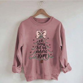 Religious Christmas Oh Come Let Us Adore Him Sweatshirt