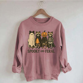 Cute Spooky and Feral Raccoon Sweatshirt