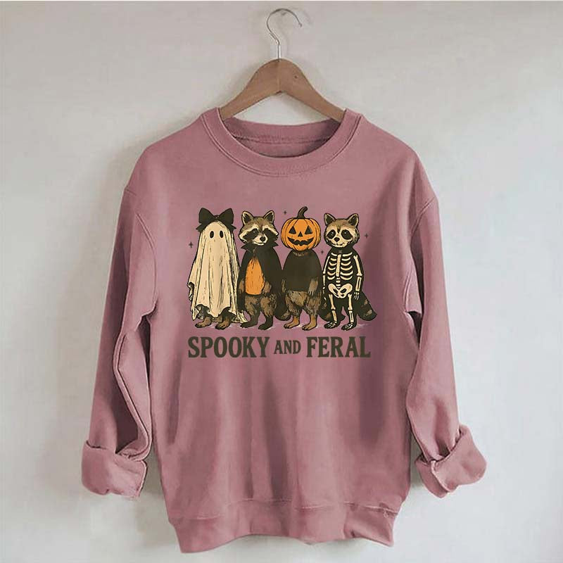 Cute Spooky and Feral Raccoon Sweatshirt