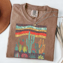 Retro Desert Cactus Southwest Boho Plant T-Shirt