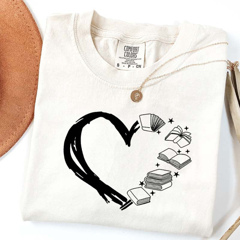 Heart of Books Lover T-Shirt