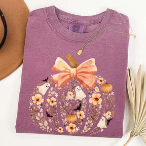 Vintage Floral Pumpkin Cute Halloween T-Shirt