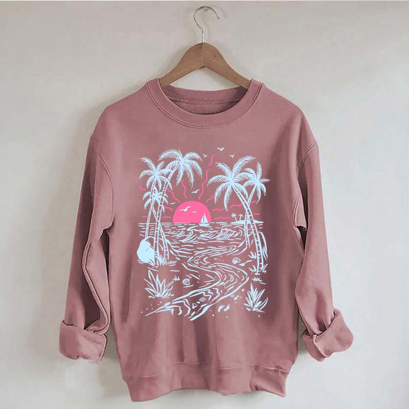 Salty Summer Beach Life Tree Sweatshirt