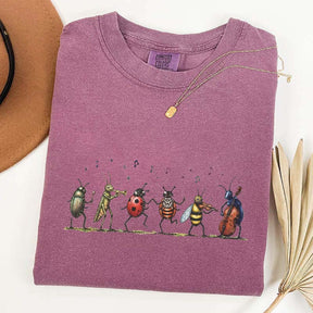 Vintage Insect Music Graphic T-Shirt