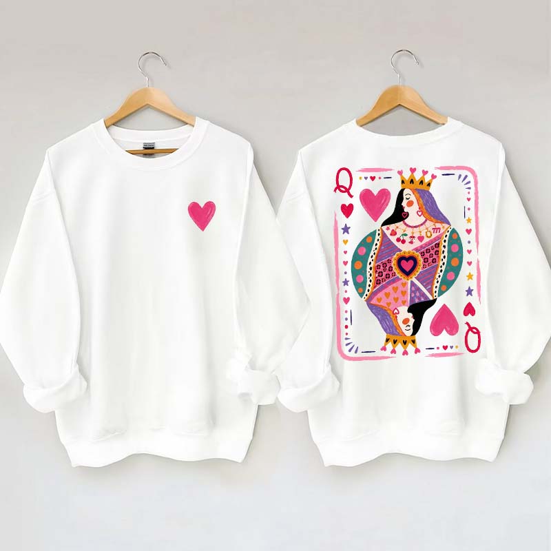 Vintage Queen of Hearts Graphic Sweatshirt
