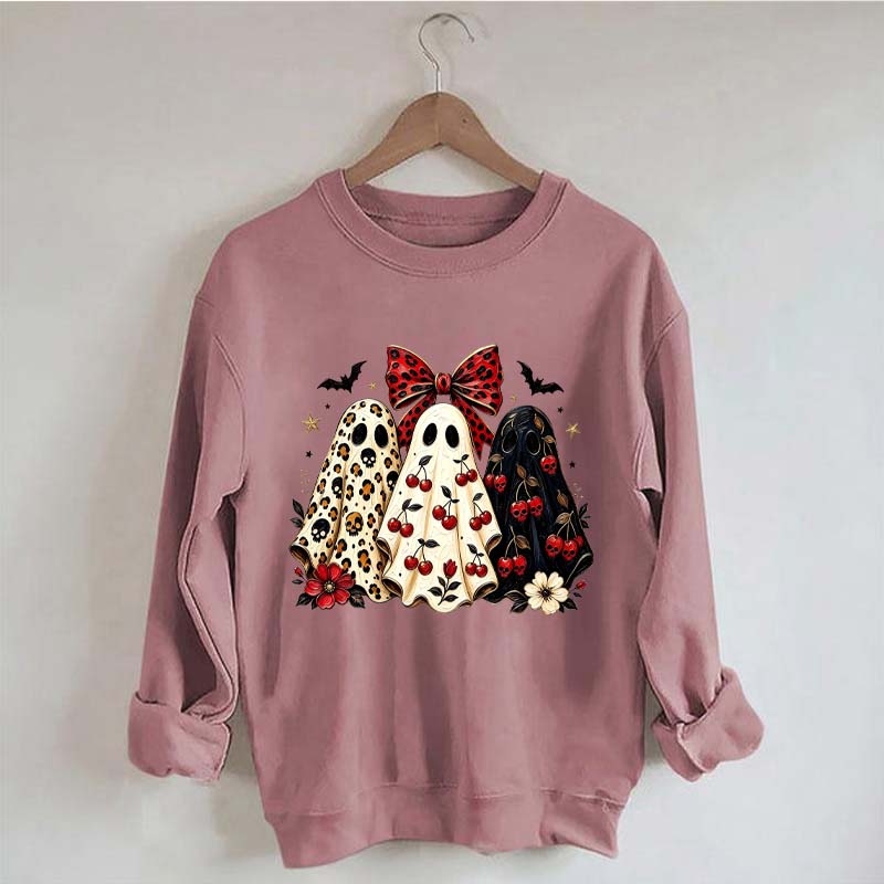 Cherry Ghost Coquette Halloween Sweatshirt