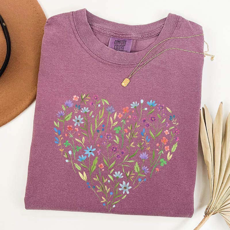 Wildflower Heart Graphic T-Shirt