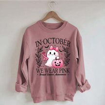 In October We Wear Pink Ghost Sweatshirt