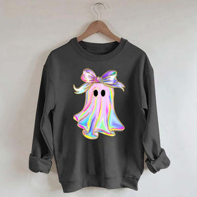 Sparkly Bow Rainbow Ghost Sweatshirt