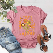 Enjoy The Little Things Orange Flower T-Shirt