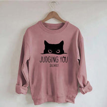 Judging You Silently Black Cat Sweatshirt