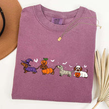 Dachshund Cute Ghost Dogs Halloween T-Shirt