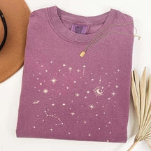 Celestial Stars Minimal Moon Constellation T-Shirt