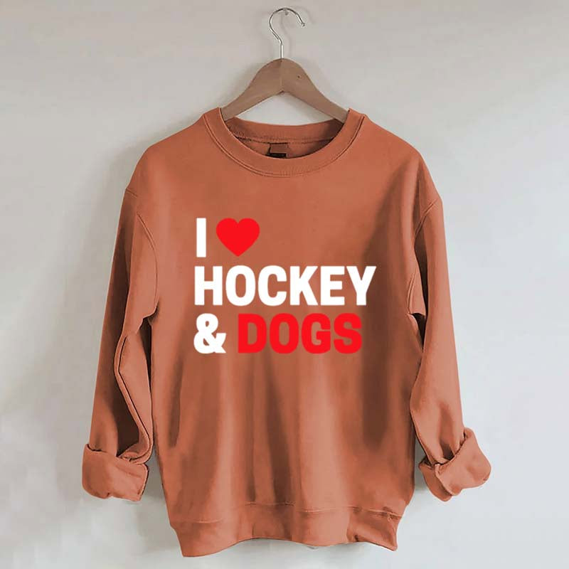 I Love Hockey & Dogs Sweatshirt