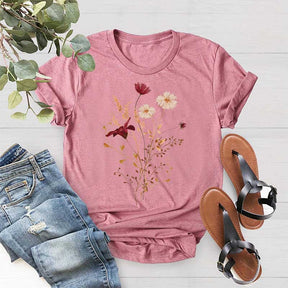 Fall Wildflower Autumn White Floral T-Shirt