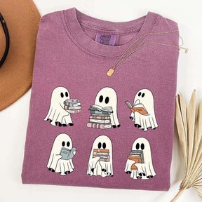 Ghost Reading Books Librarian T-Shirt