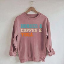Horses Coffee Yoga Sweatshirt