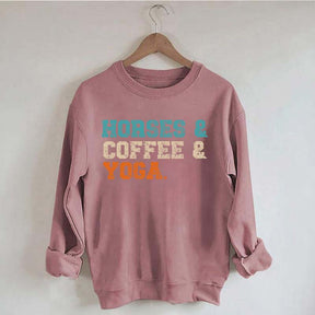 Horses Coffee Yoga Sweatshirt